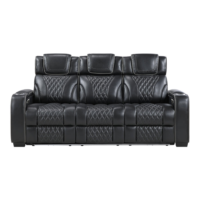 Apex Power Double Reclining Sofa With Center Drop-Down Cup Holders