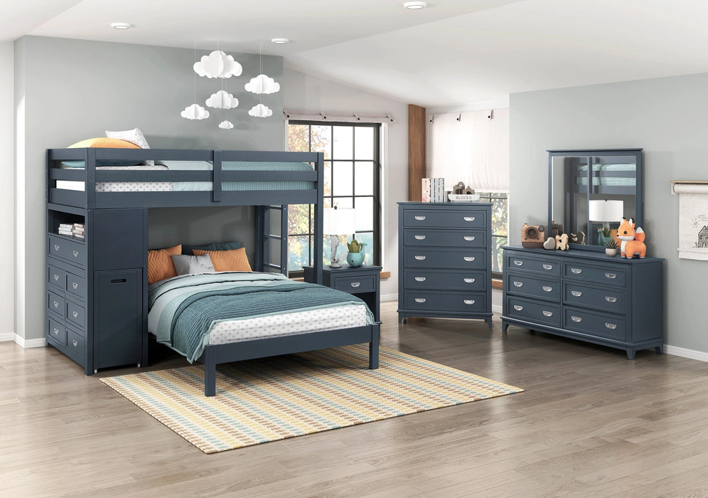 Sloane Loft Bunk Bed - Chest With 7 Drawers & Hidden Pull Out Desk