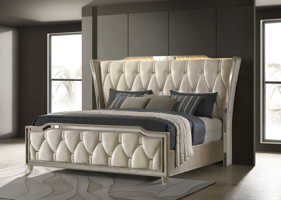 Lorient Wingback Bed with LED Lighting