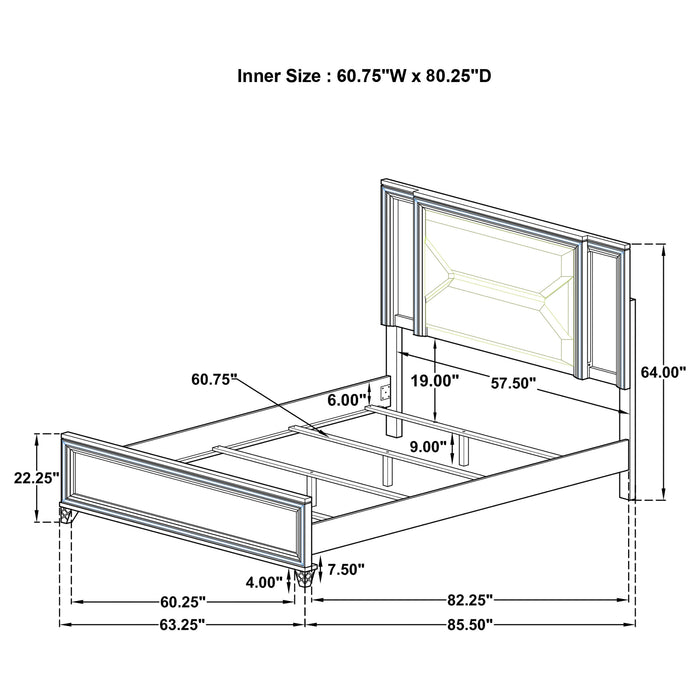 Marmore Panel Bed with LED Lighting