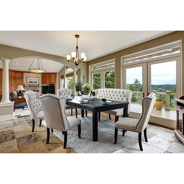 Sania 7 Pc Dining Table Set Solid Wood