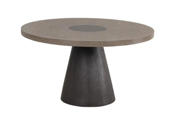 Broager 5 Pc Dining Table Set (Light Gray Swivel Chairs)