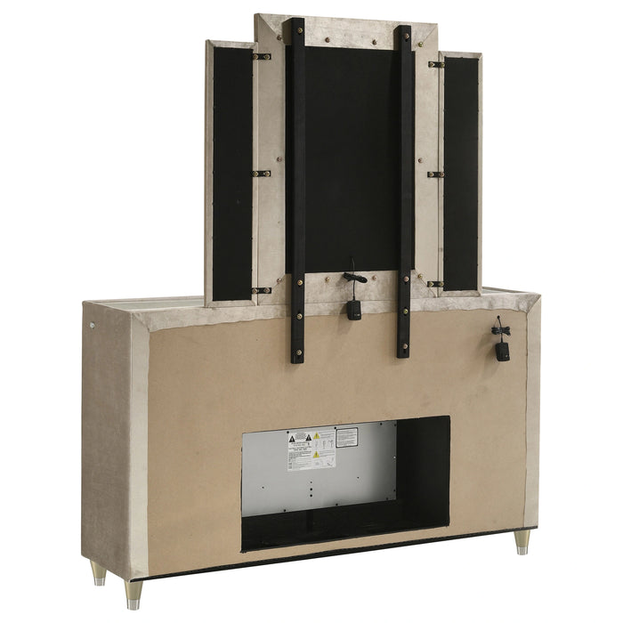 Lorient LED Dresser with LED Mirror and Flame Visualizer