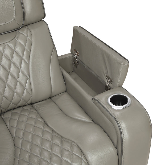 Apex Power Double Reclining Sofa With Center Drop-Down Cup Holders