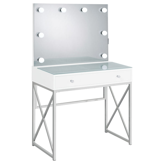 Eliza Makeup Vanity Table with LED Mirror and Stool