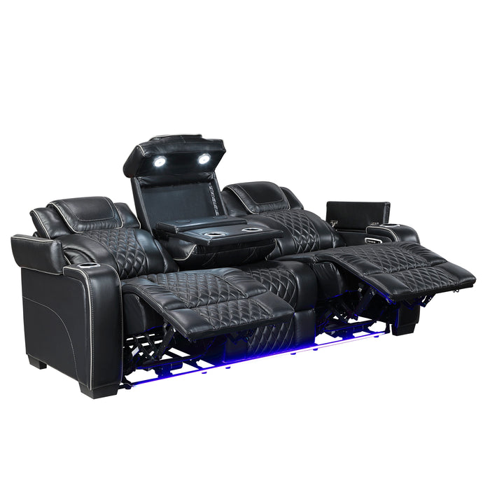 Apex Power Double Reclining Sofa With Center Drop-Down Cup Holders