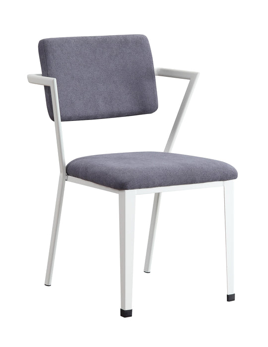 Cargo Gray Fabric & White Chair
