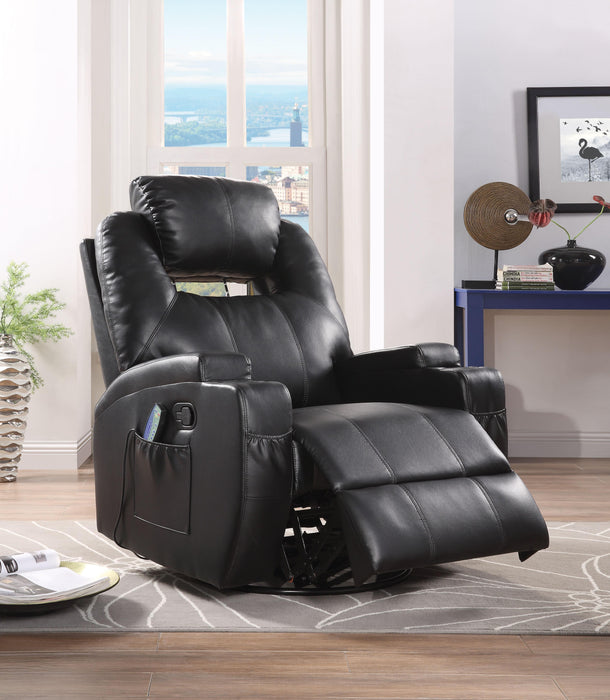 Waterlily Black PU Rocker Recliner (Motion)