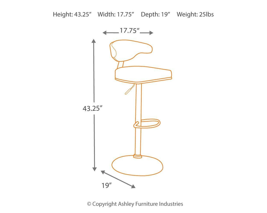 Bellatier - Tall Uph Swivel Barstool(1/cn)