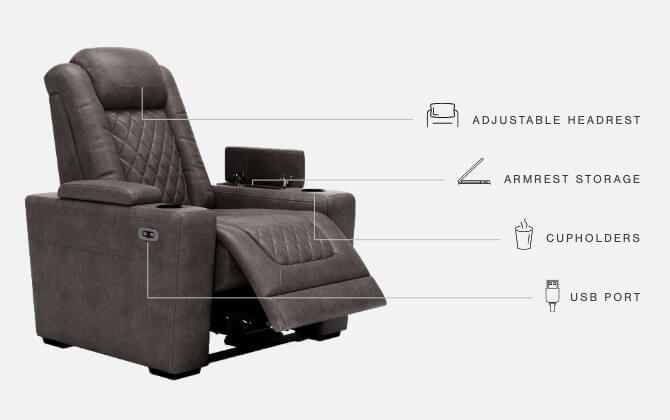 Hyllmont - Pwr Recliner/adj Headrest