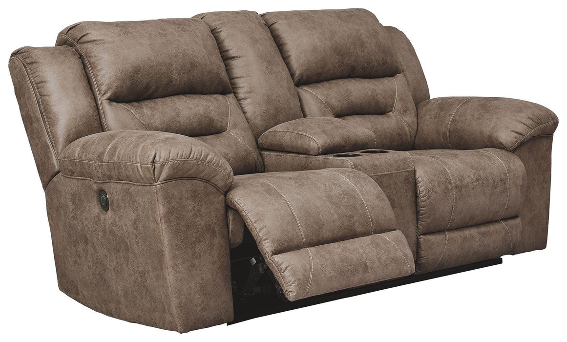 Stoneland - Dbl Rec Pwr Loveseat W/console