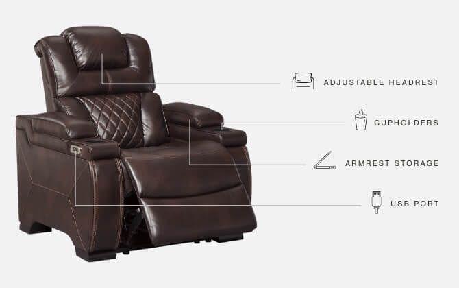 Warnerton - Pwr Recliner/adj Headrest