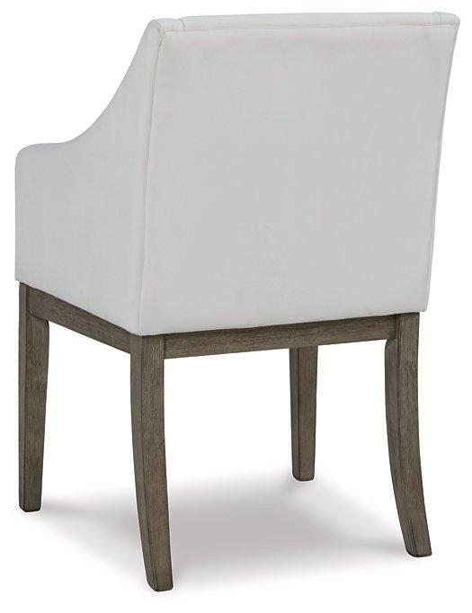 Anibecca Gray/Off White Dining Arm Chair