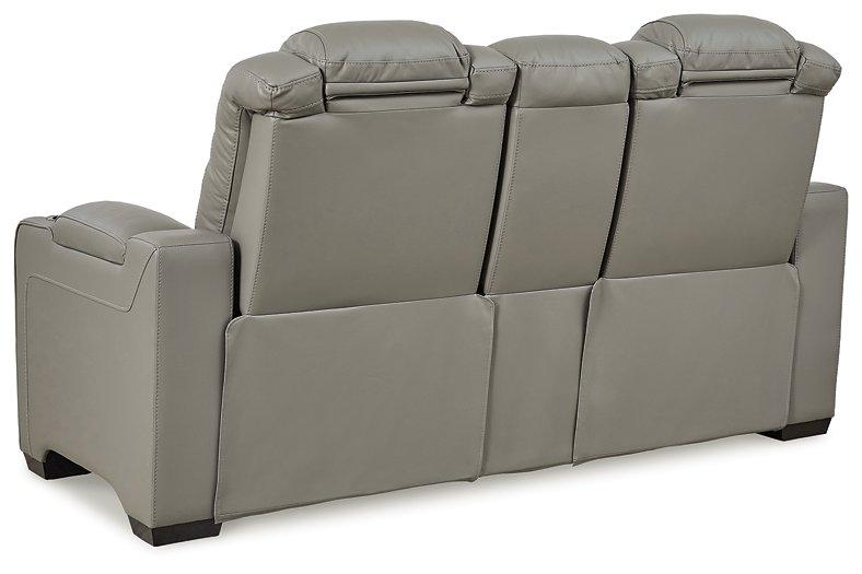 Backtrack Gray Power Reclining Loveseat