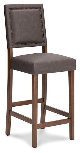 Benmara Grayish Brown/Brown Bar Height Bar Stool (Set of 2)