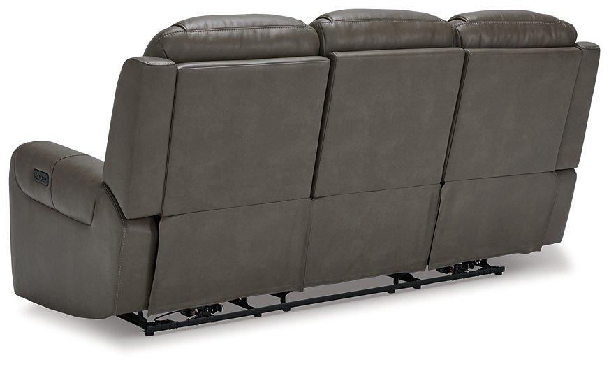 Card Player Smoke Power Reclining Sofa