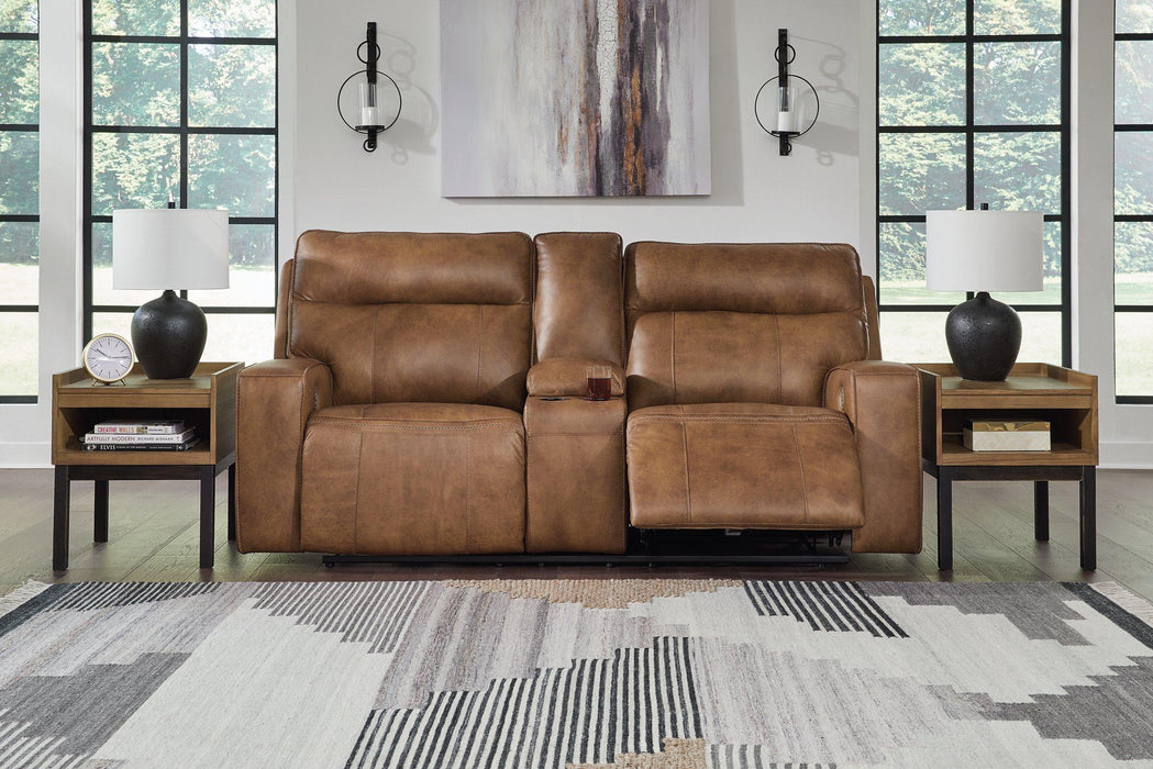 Game Plan Caramel Power Reclining Loveseat