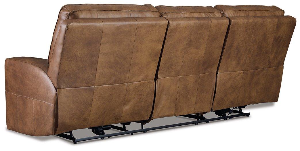 Game Plan Caramel Power Reclining Sofa