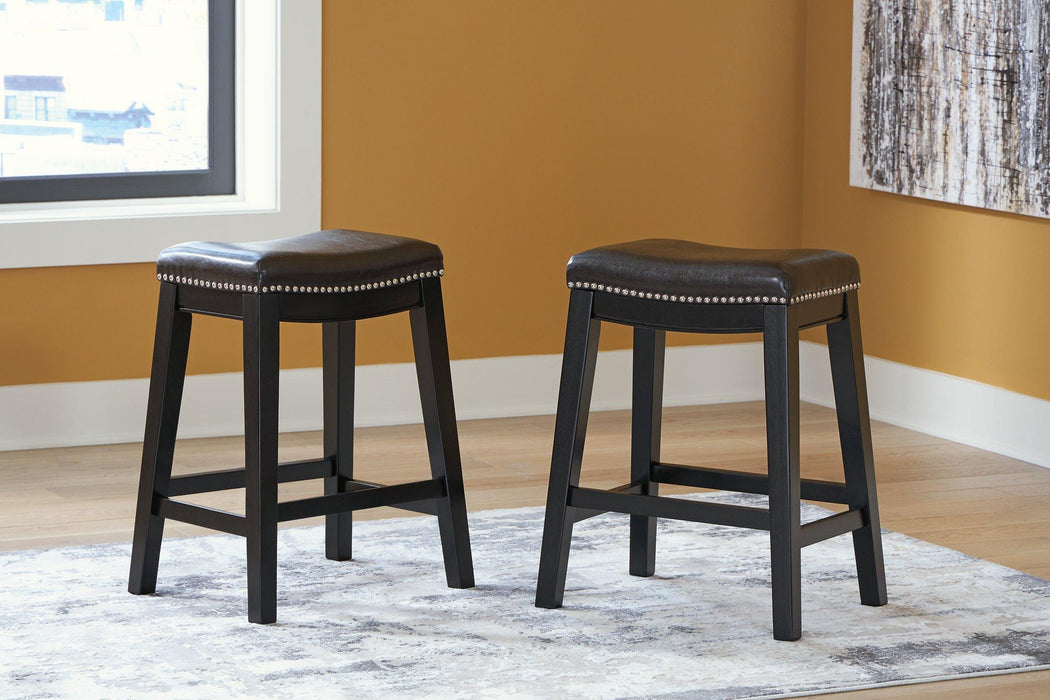 Lemante Dark Brown Counter Height Bar Stool (Set of 2)