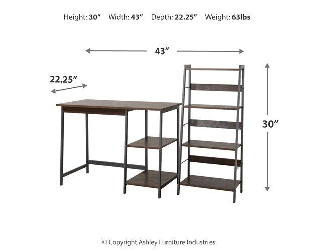 Soho Warm Brown/Gunmetal Home Office Desk with Shelf