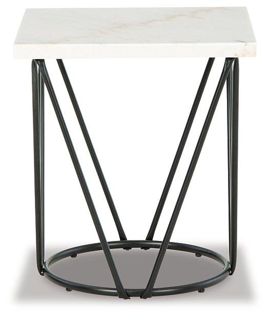 Vancent White/Black End Table