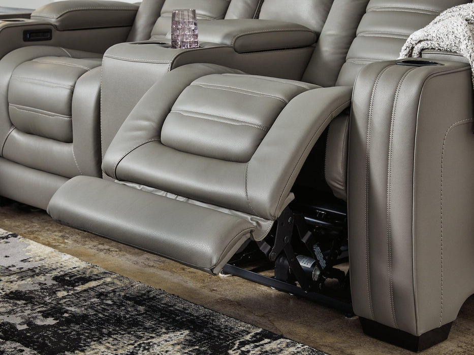 Backtrack Gray Power Reclining Loveseat