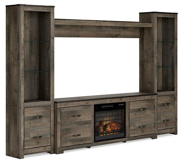 Trinell 4-Piece Entertainment Center with Electric Fireplace