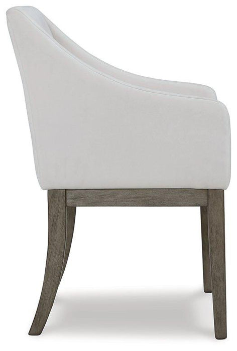 Anibecca Gray/Off White Dining Arm Chair