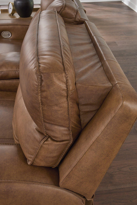 Game Plan Caramel Power Reclining Loveseat