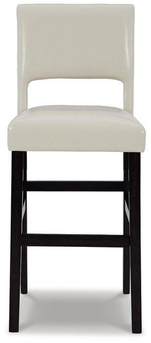 Leektree Ivory/Brown Bar Height Bar Stool (Set of 2)