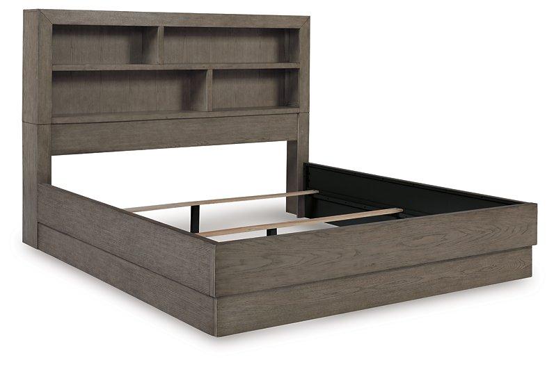 Anibecca Weathered Gray California King Bookcase Bed