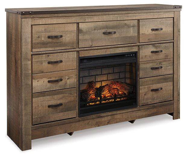 Trinell Dresser with Electric Fireplace