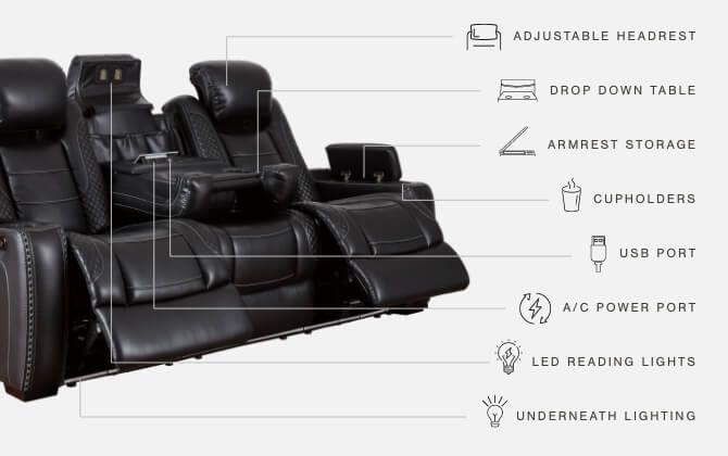 Party - Pwr Rec Sofa With Adj Headrest