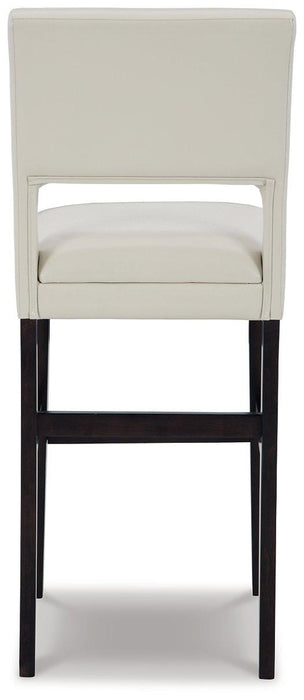 Leektree Ivory/Brown Bar Height Bar Stool