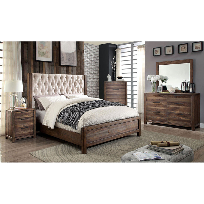 Hutchinson Rustic Natural Tone/Beige 5 Pc. Queen Bedroom Set w/ 2NS