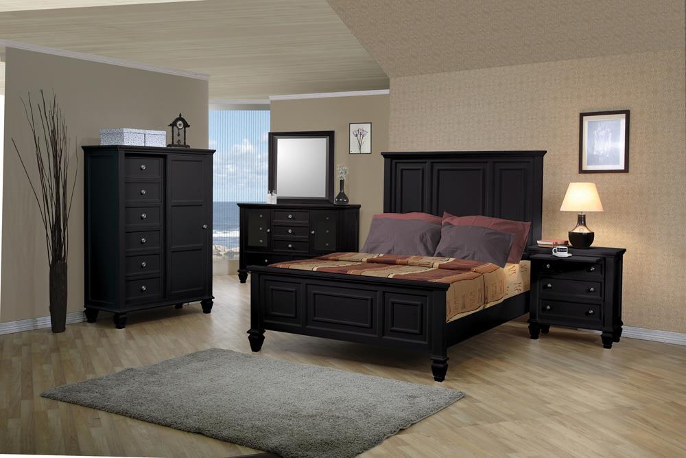 Sandy Beach Black Eastern King Storage Bed