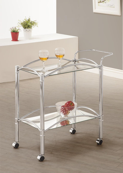 Traditional Chrome and Glass Serving Cart