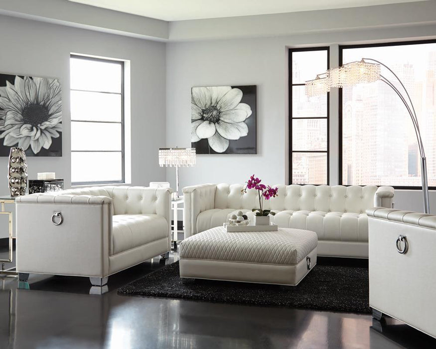 Chaviano Contemporary White Sofa