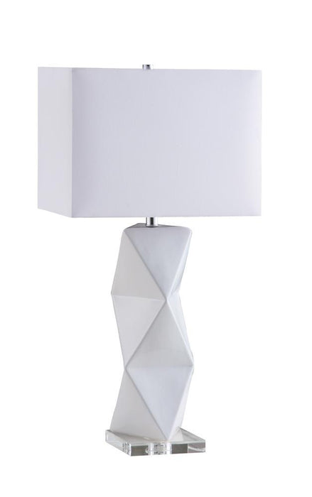 Transitional White Table Lamp