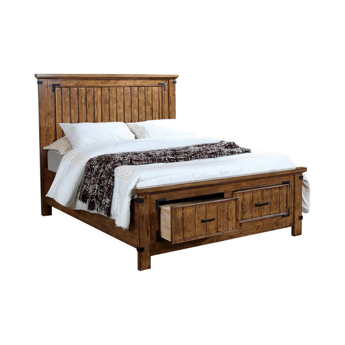 Brenner Rustic Honey Full Storage Bed