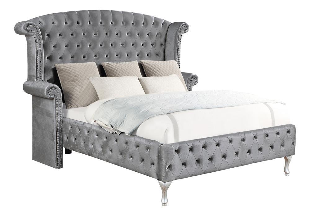 Deanna Bedroom Traditional Metallic Eastern King Bed