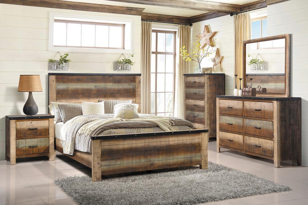 Sembene Bedroom Rustic Antique Multi-Color Queen Bed