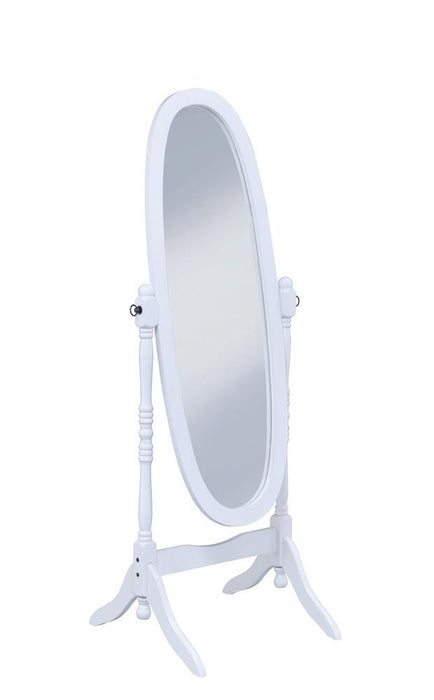 Transitional White Cheval Mirror