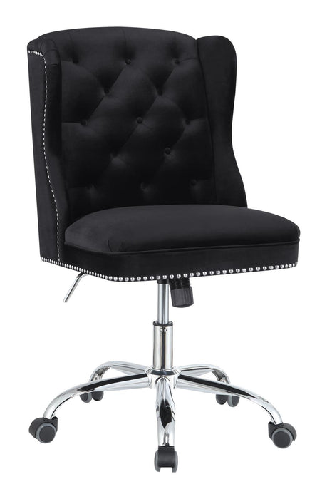 Modern Black Velvet Office Chair