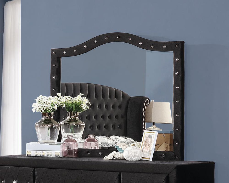 Deanna Contemporary Black and Metallic Mirror