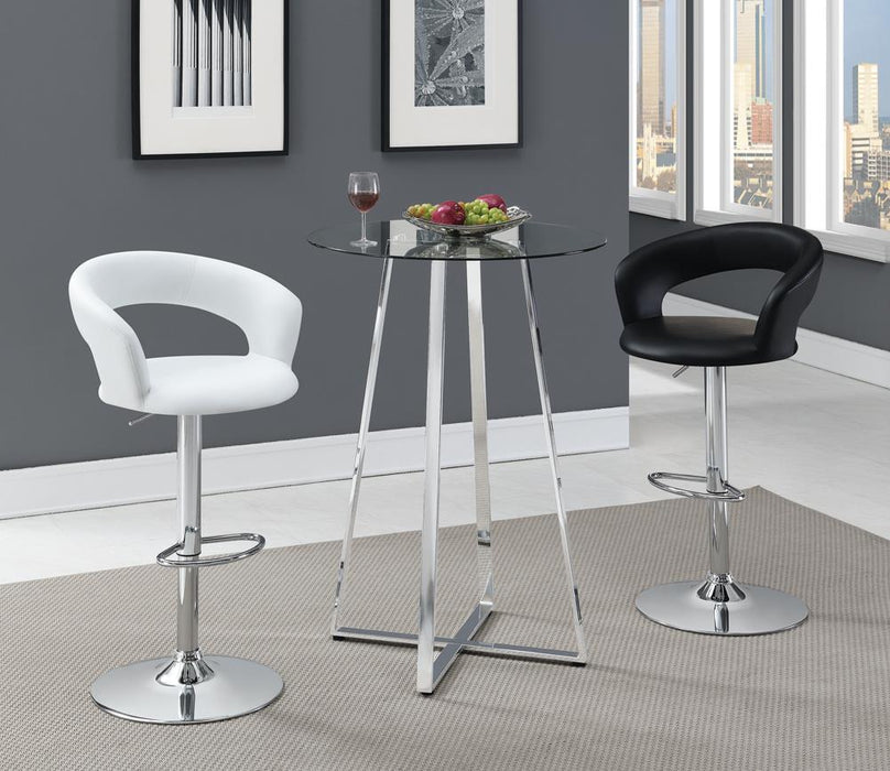 G120346 Contemporary Chrome and Black Bar Stool