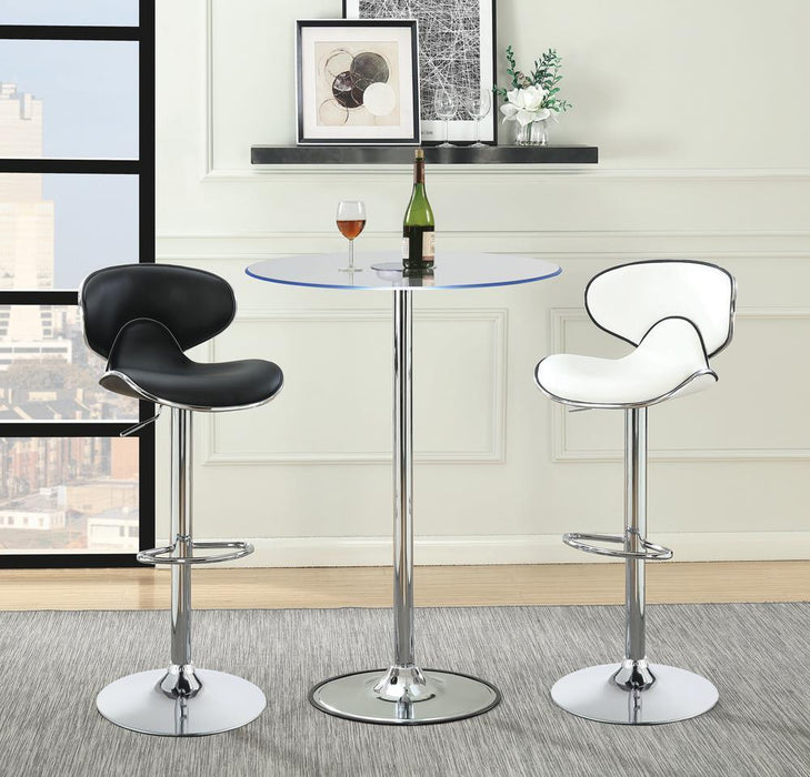 G120359 Contemporary Chrome and Black Adjustable Bar Stool