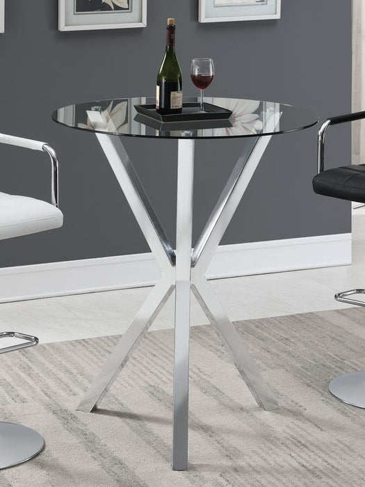 G100186 Contemporary Chrome Bar-Height Table