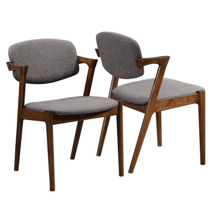 G105351 Malone Mid-Century Modern Dark Walnut Dining Chair