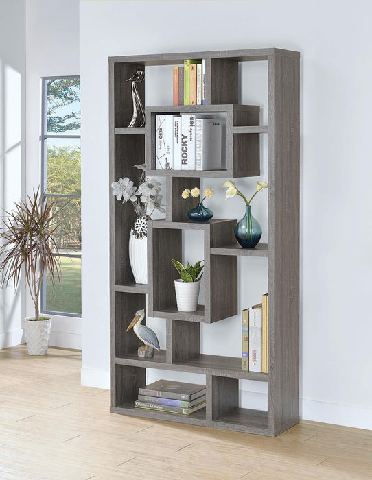 G800512 Contemporary Weathered Grey Bookcase